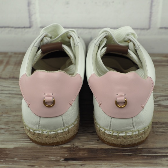 Coach C101 white leather espadrille sneaker 7.5 - Picture 6 of 8